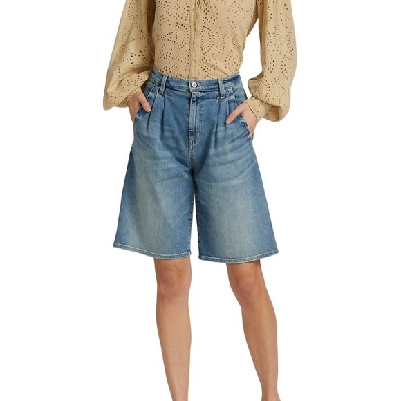 Nili Lotan Long Jean Shorts Women’s Julie Trouser Shorts - Picture 6 of 15